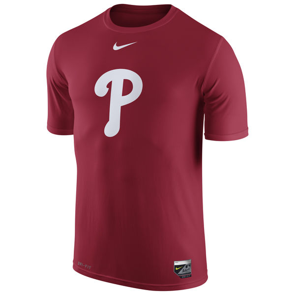 MLB Men Philadelphia Phillies Nike Authentic Collection Legend Logo 1.5 Performance TShirt  Red->->Sports Accessory
